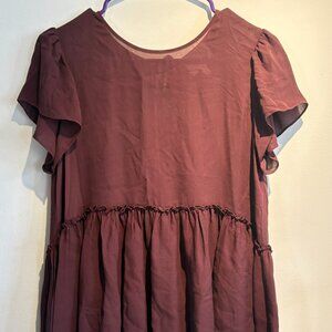 Cinq a Sept - Maroon Flowy Shirt